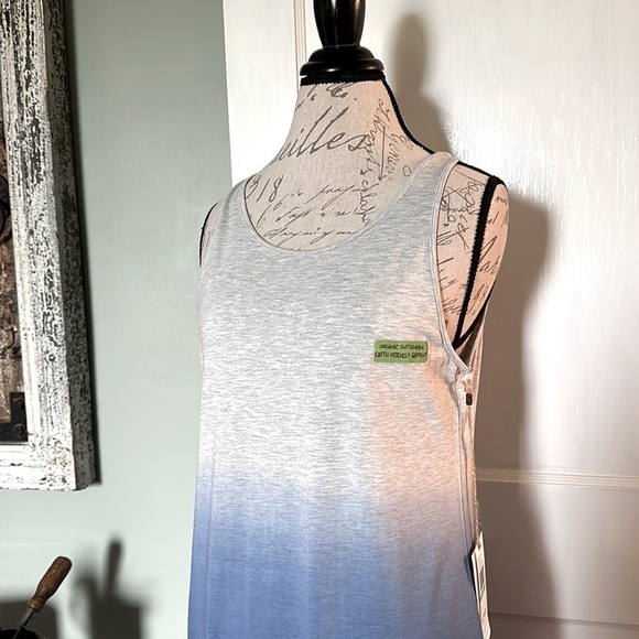Earth YOGA Gray and Blue Ombre Midi Tank Dress - Picture 4 of 13